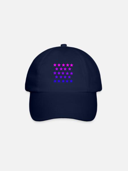 Rosa Pink Violett Lila Sterne Geschenkidee - Baseballkappe - Blau/Blau