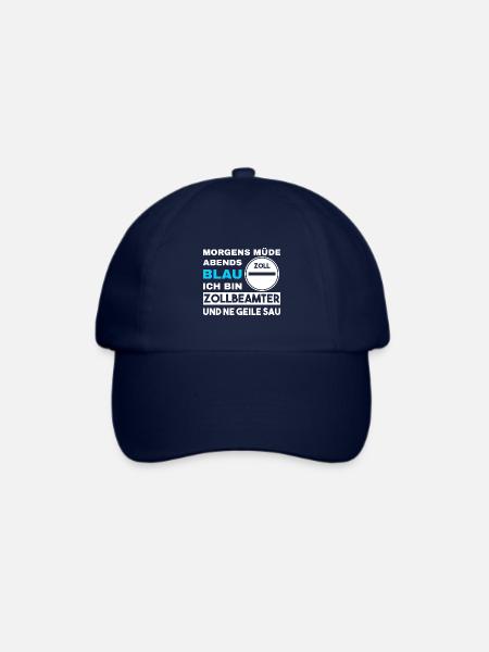 Morgens Müde Abends Blau Zollbeamter - Baseballkappe - Blau/Blau