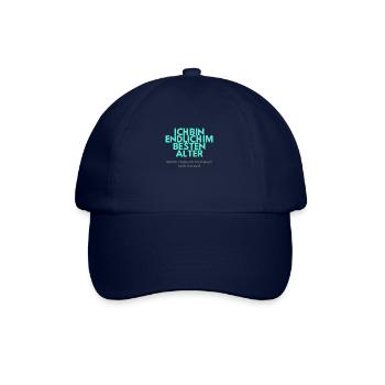 Endlich im besten Alter - wofür finde ich heraus! - Baseballkappe - Blau/Blau - Vorne
