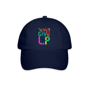 never give up - Baseballkappe - Blau/Blau - Vorne