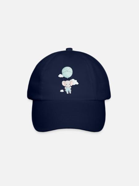 niedlicher Elefant auf einer Schaukel - Baseballkappe - Blau/Blau