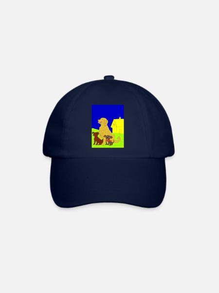 Hundefamilie - Baseballkappe - Blau/Blau
