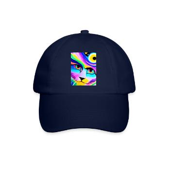 Kosmische Anime-Katze Nahaufnahme - Baseballkappe - Blau/Blau - Vorne