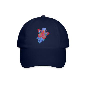 Psychedelische Motte - buntes, trippiges Design - Baseballkappe - Blau/Blau - Vorne