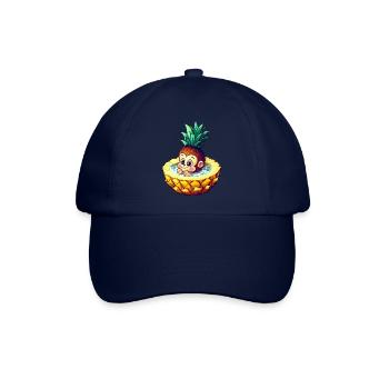Affe und Ananas: Sommerlicher Badespaß-Design - Baseballkappe - Blau/Blau - Vorne