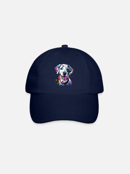 niedlicher bunter Dalmatiner Hund - Baseballkappe - Blau/Blau