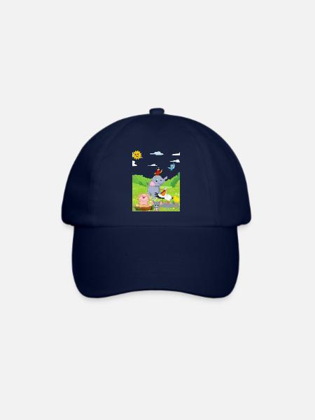 Skurrile Tierparade in leuchtenden Pastelltönen - Baseballkappe - Blau/Blau