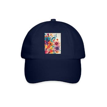 Blumen - Baseballkappe - Blau/Blau - Vorne