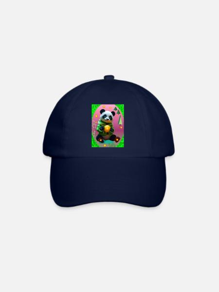 Futuristischer Panda - Baseballkappe - Blau/Blau