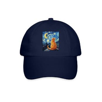 Katze Van Gogh Style - Baseballkappe - Blau/Blau - Vorne