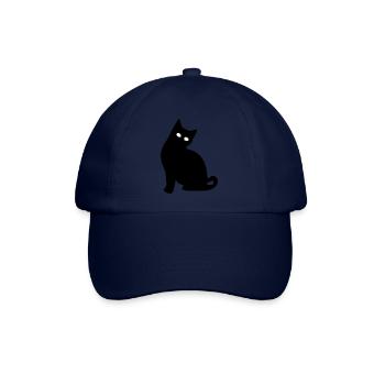 Katze Silhouette schwarz Geschenk Katzenliebhaber - Baseballkappe - Blau/Blau - Vorne