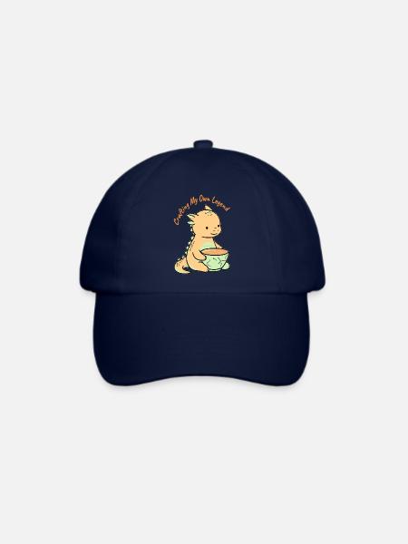 Süßer Basteldrache – Kawaii Teeliebhaber-Geschenktasse - Baseballkappe - Blau/Blau