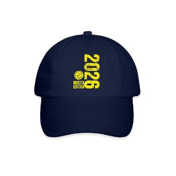 Volleyball Meister Shirt 2026, gelb, Badehose - Baseballkappe - Blau/Blau - Vorne