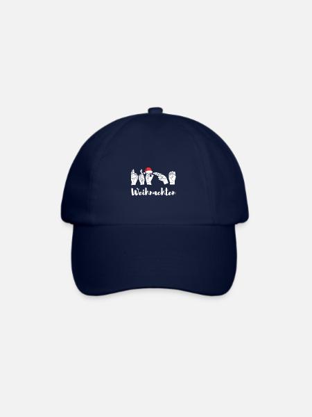 Frohe Weihnachten in Gebärdensprache - Baseballkappe - Blau/Blau