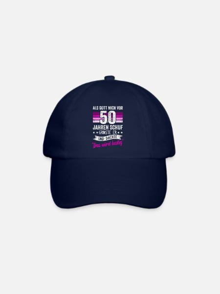 50. Geburtstag als Gott mich vor 50 Jahren schuf - Baseballkappe - Blau/Blau