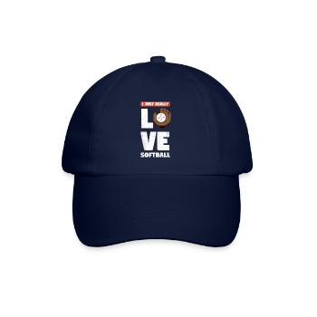 Ich Liebe Das Softball -Design Für - Baseballkappe - Blau/Blau - Vorne