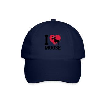I love Moose - Baseballkappe - Blau/Blau - Vorne