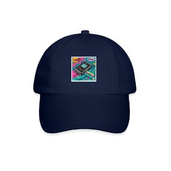 90er-Vibes: Walkman-Kult im Comic-Look - Baseballkappe - Blau/Blau - Vorne