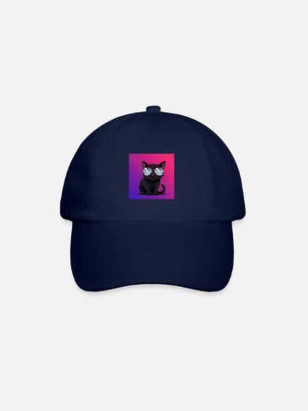 Coole Katze mit Sonnenbrille - Baseballkappe - Blau/Blau