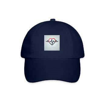Der Rhythmus des Lebens – Herzschlag - Baseballkappe - Blau/Blau - Vorne