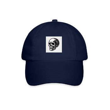 Totenkopf: Symbol des Todes und der Rebellion - Baseballkappe - Blau/Blau - Vorne