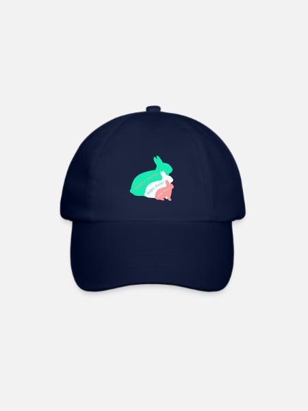 Happy Easter - Frohe Ostern - Drei Hasen - Baseballkappe - Blau/Blau