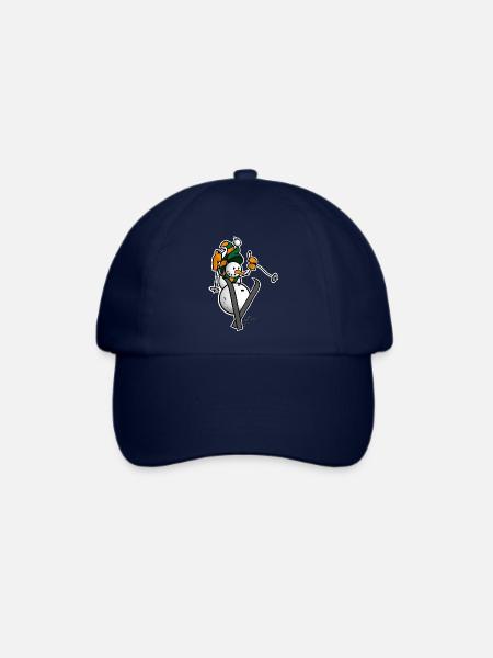 Schneemann auf Ski - Baseballkappe - Blau/Blau