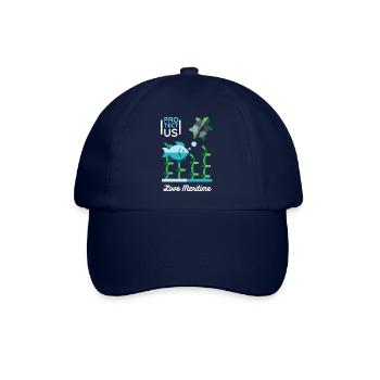 Meeresschildkröte und Fisch, Naturschutz - Baseballkappe - Blau/Blau - Vorne