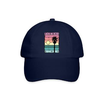 Tigaki Horizont und Palme Kos - Baseballkappe - Blau/Blau - Vorne