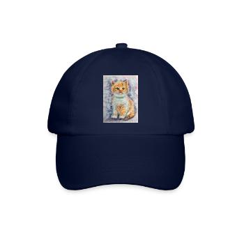 Little kitty. Kitten. - Baseballkappe - Blau/Blau - Vorne