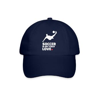 Ich Liebe Fußball Stylish Soccer Silhouette - Baseballkappe - Blau/Blau - Vorne