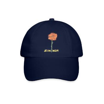 Sommerblumen Illustration auf Kleidung - Baseballkappe - Blau/Blau - Vorne