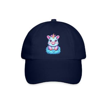 Einhorn-Schwein - Süße Fabeltier-Fusion - Baseballkappe - Blau/Blau - Vorne