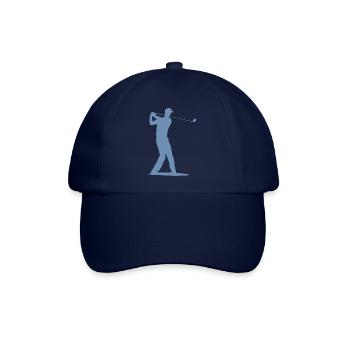 Golfspieler Silhouette - Abschlag Golf - Baseballkappe - Blau/Blau - Vorne
