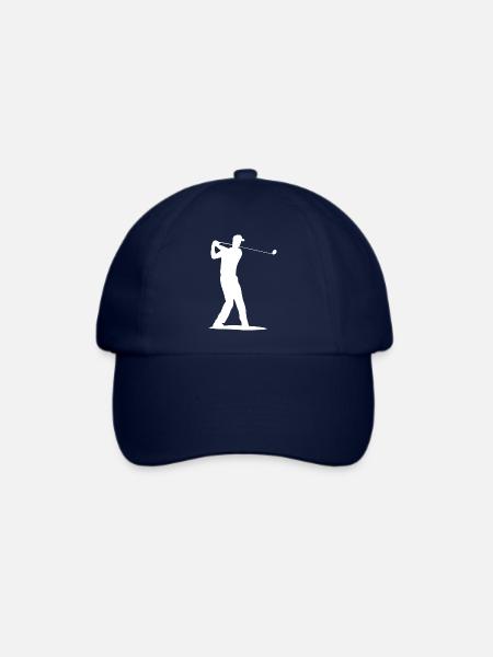 Golfspieler Silhouette - Abschlag Golf - Baseballkappe - Blau/Blau