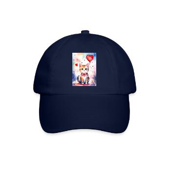 Katze Katze Niedliche Herzkatze - Baseballkappe - Blau/Blau - Vorne