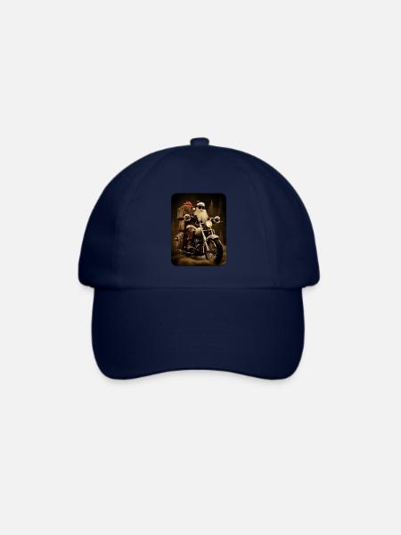 Biker Weihnachtsmann rollt für Weihnachten - Baseballkappe - Blau/Blau