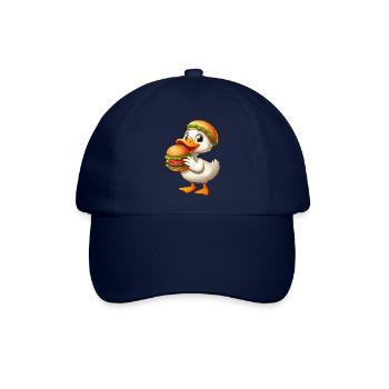 Lustige Ente Erpel Fast Food Hamburger - Baseballkappe - Blau/Blau - Vorne