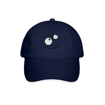 goofy Cartoon-Gesicht blickte lächelnd - Baseballkappe - Blau/Blau - Vorne