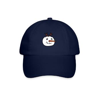 schneemann gesicht kopf cool winter weihnachten ka - Baseballkappe - Blau/Blau - Vorne