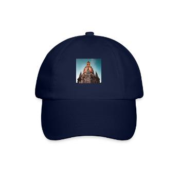 Frauenkirche Dresden - Lokale KI Kunst #1 - Baseballkappe - Blau/Blau - Vorne