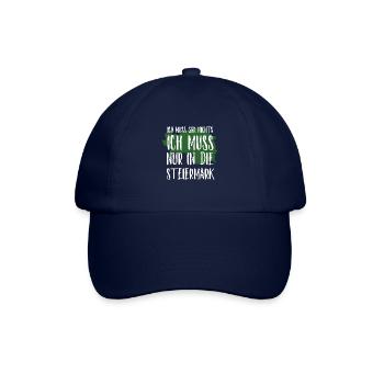 Ich muss nur in die Steiermark Steirer - Baseballkappe - Blau/Blau - Vorne