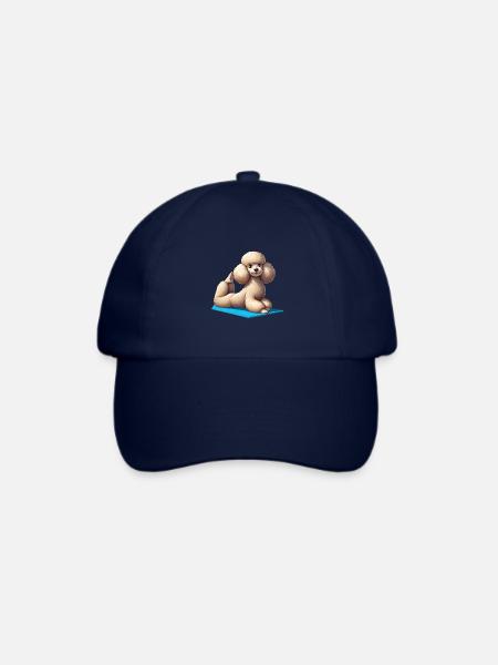 Hund Pudel Yoga Gymnastik - Baseballkappe - Blau/Blau