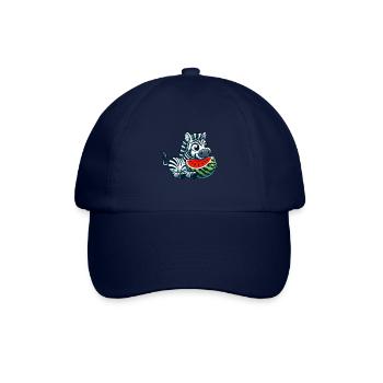 Zebra Mit Wassermelone Fruchtig Lustig - Baseballkappe - Blau/Blau - Vorne