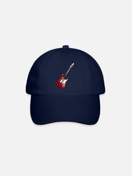Gitarre Rock Symbol - E-Gitarre Icon Shirt Design - Baseballkappe - Blau/Blau