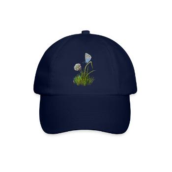 Schmetterling und Klee - Baseballkappe - Blau/Blau - Vorne