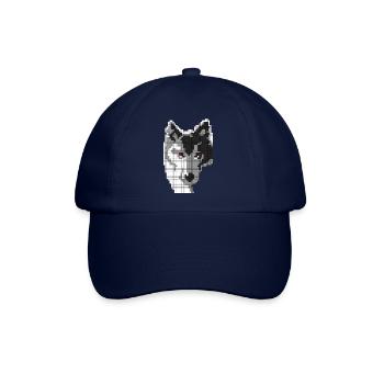 Grauer Wolf in Form eines Pixel Classic T-Shirts - Baseballkappe - Blau/Blau - Vorne