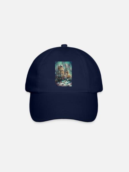 Schloss im Wald, Fantasy-Dschungel - Baseballkappe - Blau/Blau