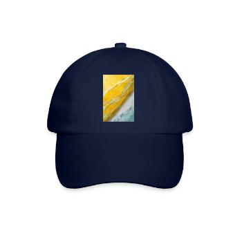 Abstract 4d Pastel Yellow - Baseballkappe - Blau/Blau - Vorne