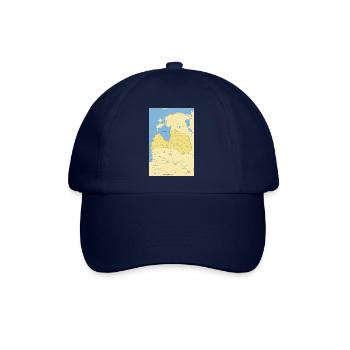 Lettland Karte mit Städten Straßen Flüssen Seen - Baseballkappe - Blau/Blau - Vorne